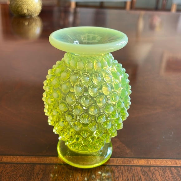 Fenton Other - Fenton topaz hobnail mini bud vase straight  edge.